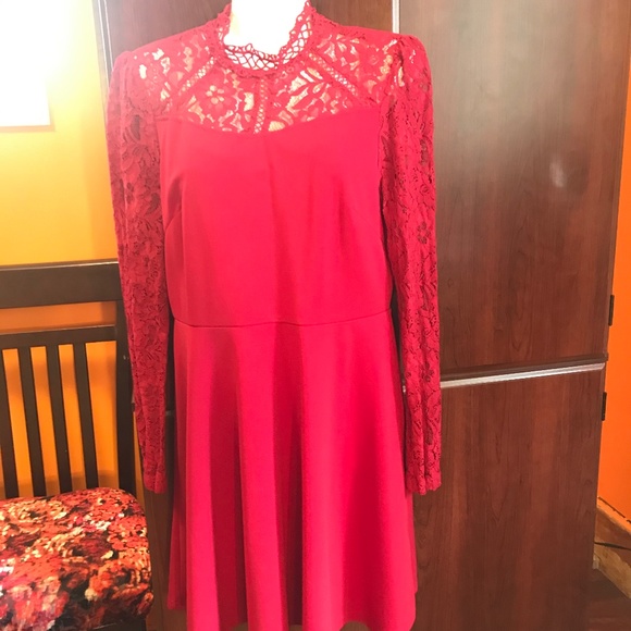 Shein dark red lace dress M - Picture 2 of 8